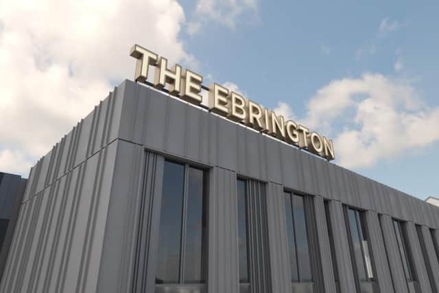 Images of 'The Ebrington' signage prepared by RPP Architects and submitted to Derry City and Strabane District Council by the applicant.