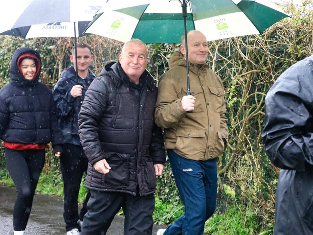 Marty and Raymond taking part in the Ding Doherty memory run/walk on Saturday. (Photo - Tom Heaney, nwpresspics)