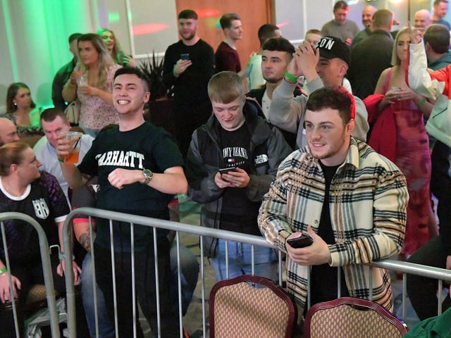 Fans at the Big Fight Night held in the Everglades Hotel on Saturday evening last. Photo: George Sweeney.  DER2312GS – 94