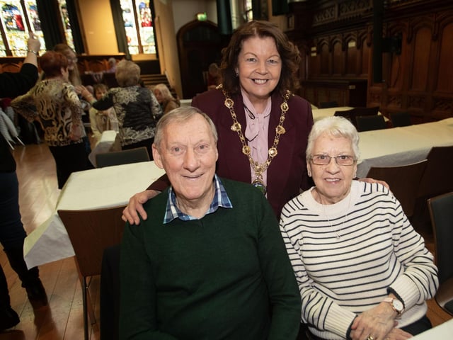 Christy and Kathleen McMonagle pictured with the Mayor Patricia Logue.