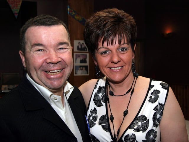 Charles poses for the cmarea with his wife Marian on the occasion of his 50th birthday 0086JML : Parties and celebrations April 2006: Charles Harkin.
