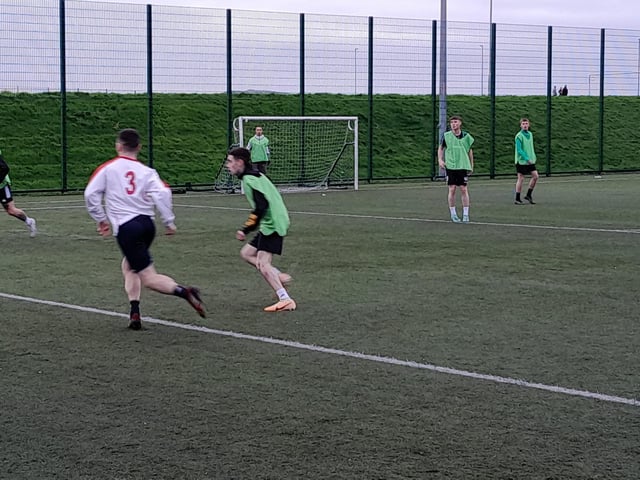 Footballers at the Galliagh Community Response (GCR) Memorial Cup in memory of Bronagh McLaughlin and Caitlin McLaughlin last Saturday.