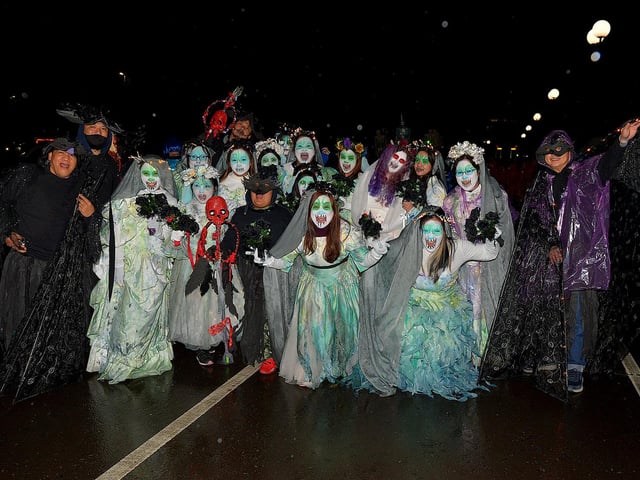 Kabalikats Witches and Ravens from the Filipino community took part in the Derry Halloween carnival parade, through the city centre, on Monday evening. Photo: George Sweeney.  DER2244GS – 068