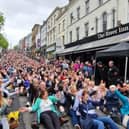 Mayor Logue's record-breaking Rock The Boat on Shipquay Street during the City of Derry Jazz Festival.