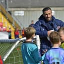 Ballymena United's Danny Lafferty was one of the coaches at the Ryan McBride Foundation's Soccer Camp held in the Brandywell Stadium. Photo: George Sweeney