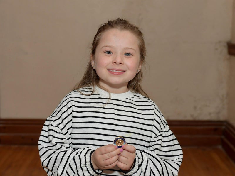 Aoibheann Hamilton, Rosemout Primary School, achieved 1st Place in P3 Girl’s Verse at the Feis Dhoire Cholmcille on Thursday at St Columb’s Hall. Photo: George Sweeney.