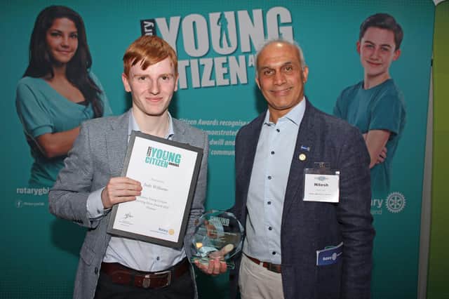 Jude Williams pictured with Nitesh Joshi, Chair of Rotary GB and Ireland