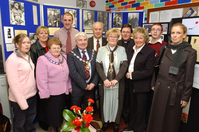 The Mayor with project funders and leaders ast the launch of the cross-community and cross-border Youth Somme project.