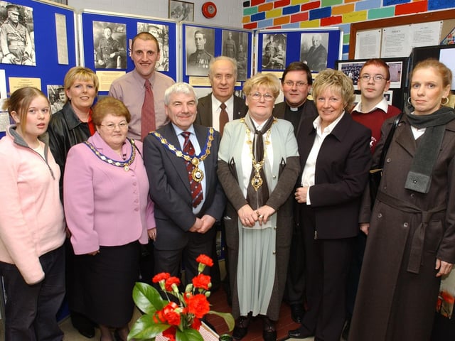 The Mayor with project funders and leaders ast the launch of the cross-community and cross-border Youth Somme project.
