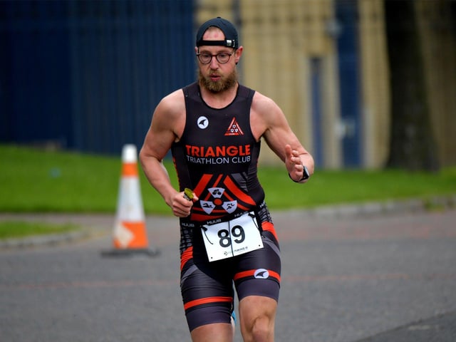 Colin Louden running during the Liam Ball Triathlon on Sunday morning.