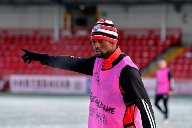 Derry City’s Sadou Diallo training at Brandywell Stadium on Monday afternoon. Picture by George Sweeney. DER2304GS-07