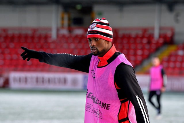 Derry City’s Sadou Diallo training at Brandywell Stadium on Monday afternoon. Picture by George Sweeney. DER2304GS-07