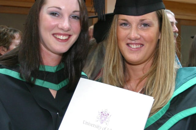 Ann Ellen Donaghey (Buncrana) and Michele McLaughlin (Derry) who were conferred with thier Computing Science degree.  (1107JB44)
