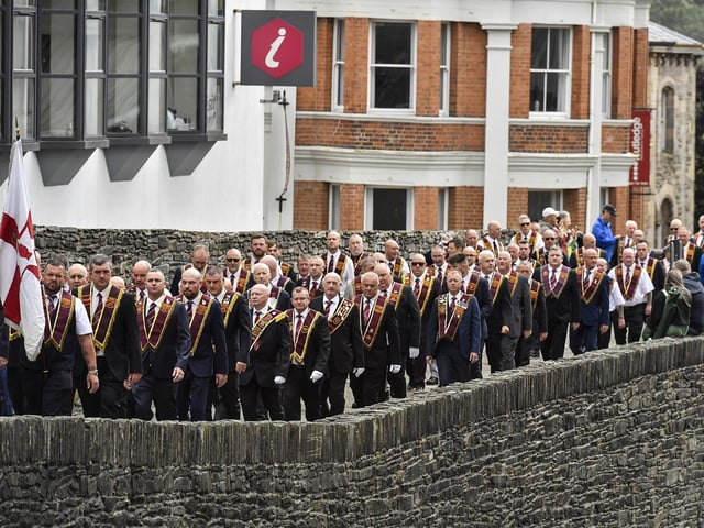 ABOD parade on Derry’s Walls on Saturday morning. Photo: George Sweeney