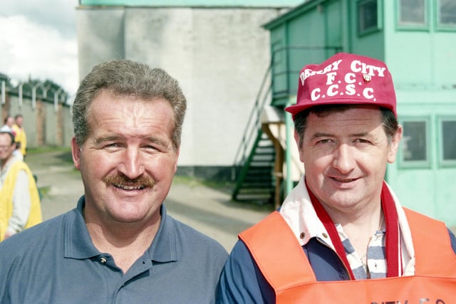Martin Dunne and 'Spassie' McGilloway pictured at the Brandywell.