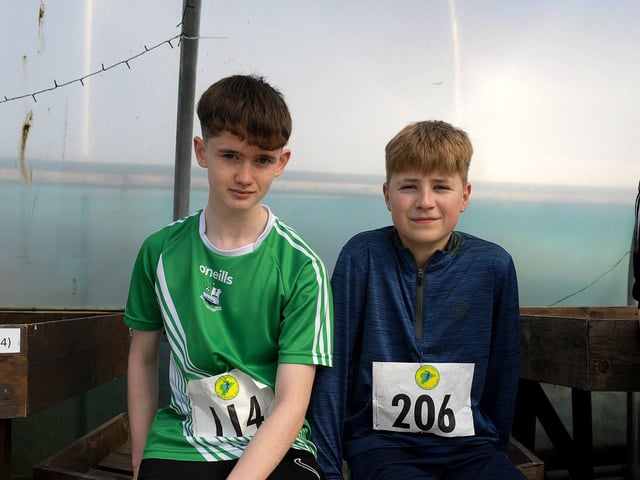 Oisin McGroarty and Ulliah Leech took part in the Tomás memorial 5k fun walk / run held in Moville on Sunday morning. Photo: George Sweeney