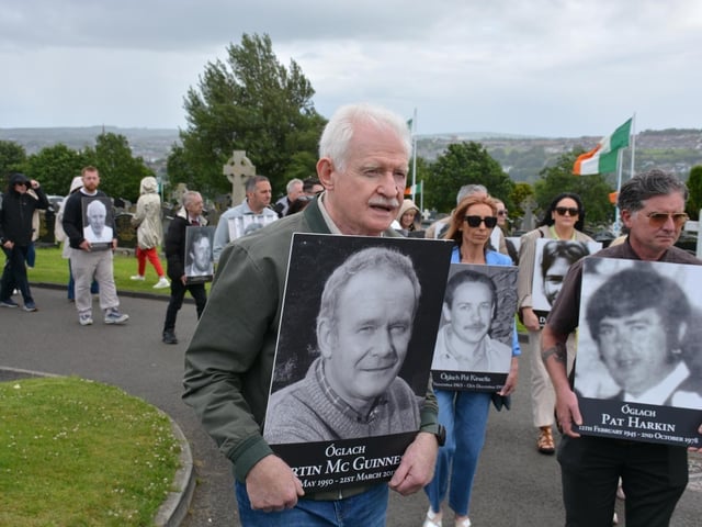 People gathered in Derry for the annual Volunteers Sunday commemoration in Derry. Photo: Charlie McMenamin.