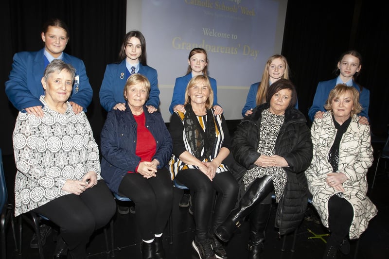 Year 8 students at St. Mary’s College pictured with their grandmothers who were former pupils of the school, during Grandparents To School Day on Wednesday morning. (Photos: Jim McCafferty Photography)