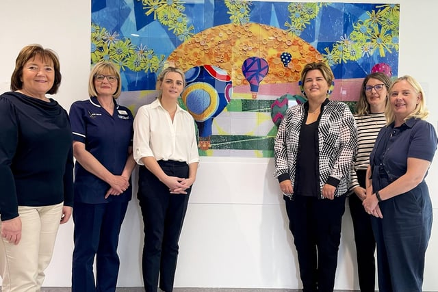 Geraldine McKay, Director of Unscheduled Care, Medicine, Cancer and Clinical services; Celia Diver Hall (Lead Nurse/ Macmillan Nursing Service Manager), Noella Madden, Interim Assistant Director for Cancer Services Nursing; Sharon Street, service user; Debbie Hunter, Macmillan personalised care facilitator and Una Cardin, Assistant Director of Cancer and Diagnostics, Operational and Service Improvement, Acute Services.