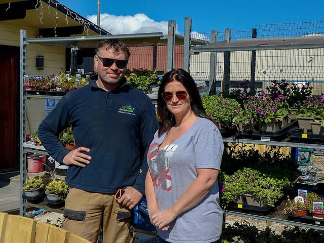 Cyril and Alison Quinn, proprietors of the Springrowth Landscape and Garden Centre, Springtown Industrial Estate. DER2115GS – 028