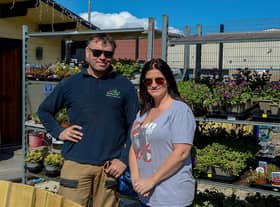 Cyril and Alison Quinn, proprietors of the Springrowth Landscape and Garden Centre, Springtown Industrial Estate. DER2115GS – 028