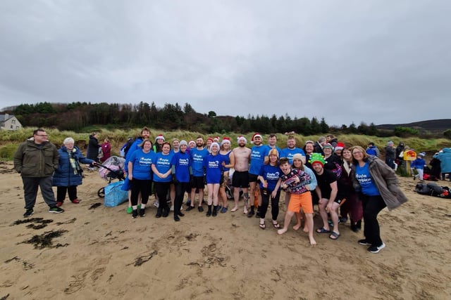 Out in force for the Foyle Hospice at the Christmas Day swim.