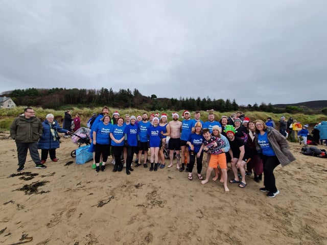 Out in force for the Foyle Hospice at the Christmas Day swim.