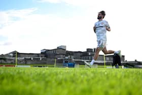Brandon Fleming of Derry City before the Sports Direct Men’s FAI Cup second round match between Treaty United and Derry City at Markets Field.