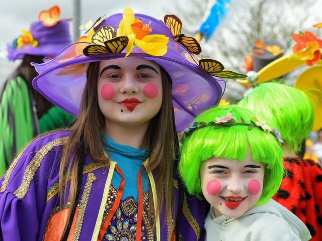 Colourful costumes at the St Patrick’s Day parade. Photo: George Sweeney
