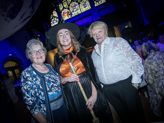Anna Cassidy and Ruby McNaught pictured at Monday's Halloween Tea Dance with Mayor, Grace Ui Niallais.