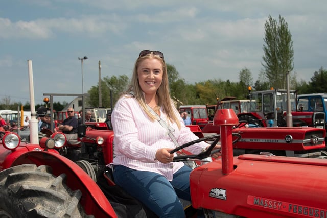 Kelly McBride at the Allen Wylie Memorial Tractor Run from Letterkenny to Newtoncunningham on Saturday last  held to raise funds for the Good & New Cancer Bus.    Photo Clive Wasson