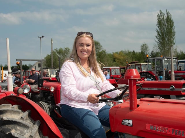 Kelly McBride at the Allen Wylie Memorial Tractor Run from Letterkenny to Newtoncunningham on Saturday last held to raise funds for the Good & New Cancer Bus. Photo Clive Wasson