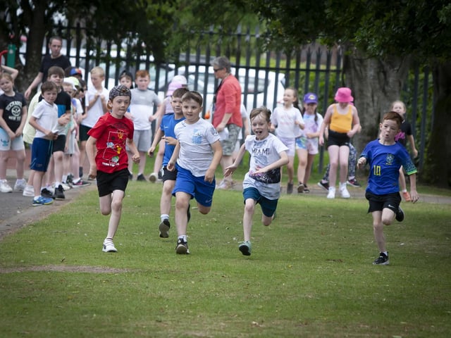 One of the boys races gets off to a flyer at Greenhaw PS Sports Day. (Photos: JIm McCafferty Photography)