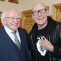 President Michael D. Higgins with Eamonn McCann in the Guildhall.
