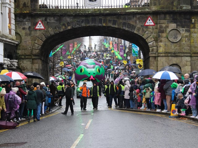 The giant snake makes its way down Shipquay Street on St. Patrick’s Day. (Photo - Deirdre Heaney, nwpresspics)