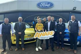 Representatives from Desmond Motors and AWARE NI at the launch.