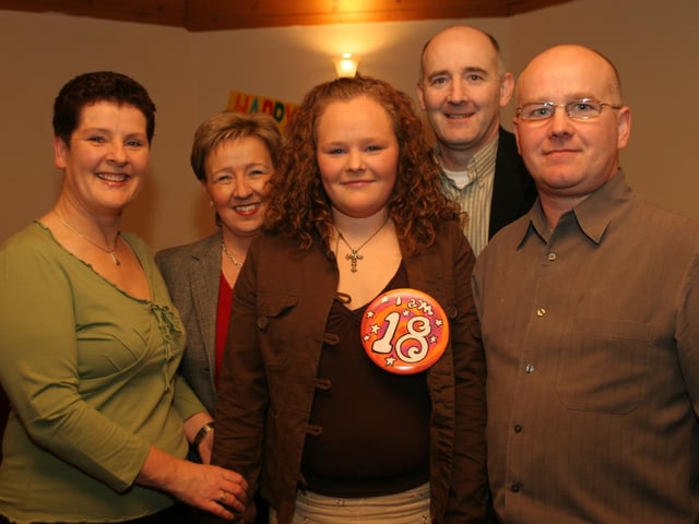 Catriona McFarland's 18th birthday 20 years ago.