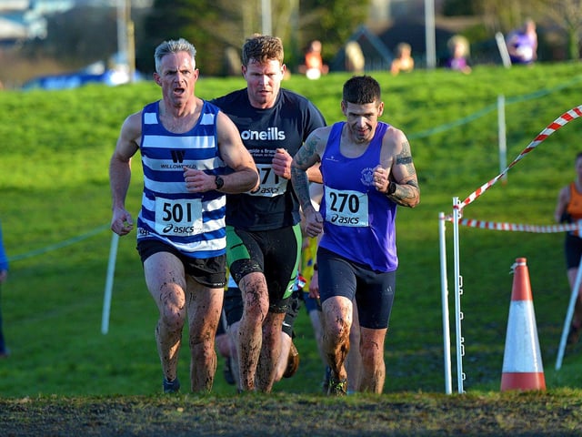 Foyle Valley’s Matthew McLaughlin (270) battles his way around the course. Photo: George Sweeney. DER2301GS – 38