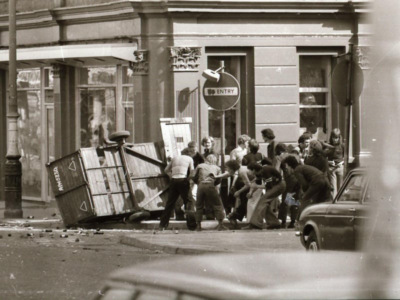 Trouble flares in Derry during the marching season in August 1975.