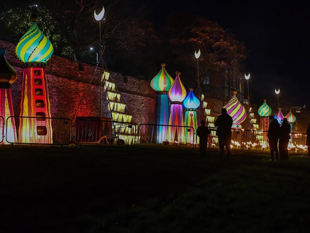 LUXE fire and lantern installation on Fahan Street Embankment. Photo: George Sweeney
