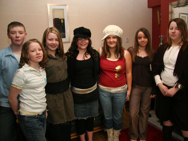 Gemma, Amanda, birthday girl Megan, Sarah, Aisling, Roisin, and Christ 0004JML
