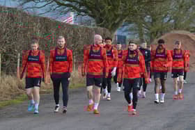 Derry City players pictured at training at the GAA Centre of Excellence, Owenbeg.