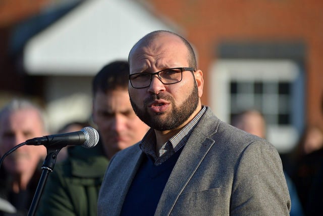 Dr Sameh Sayed Ali Hassan, chair of the North West Islamic Association, speaking at the Annual Bloody Sunday Remembrance Service held at the monument in Rossville Street on Sunday morning.  Photo: George Sweeney. DER2306GS – 16