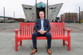 Manufacturing NI Chief Executive Stephen Kelly suffered a heart attack while on a short break in Alicante with his wife Carol to celebrate their silver wedding anniversary. Stephen shared his story of living with cardiovascular disease as part of British Heart Foundation’s ‘Keep Us Beating’ campaign. He is pictured on an iconic BHF red bench at Titanic Belfast.