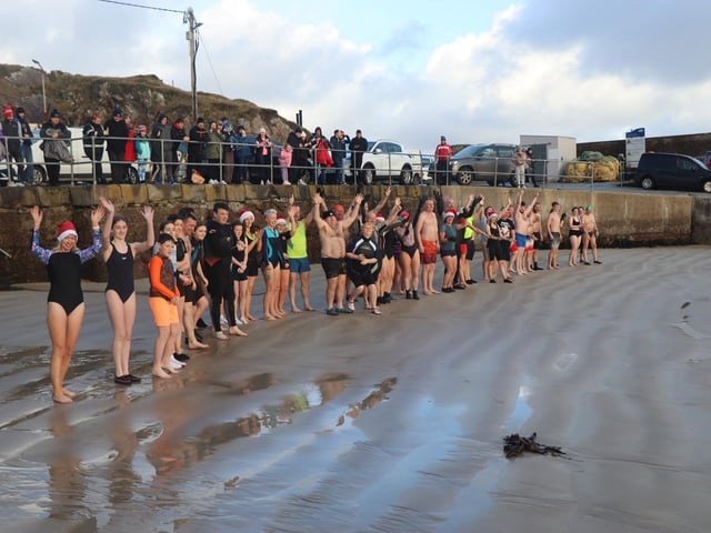 Malin Head Community Christmas Day Swim at Portmor Beach.