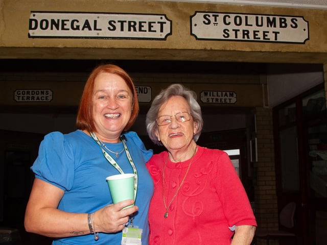 92 years-old Hilda McColgan pictured with NMT manager Donna McCloskey on Friday at the Autumn Programme Launch/Brunch in Pilot's Row Community Centre.
