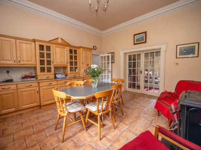The kitchen area.