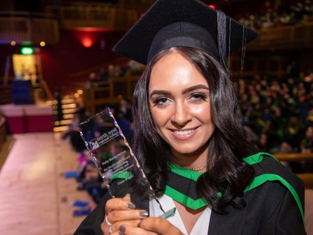 The Da Vinci’s Hotel Award Awarded for Outstanding Foundation Degree Hospitality and Tourism Management Student was presented to Holly Barrie-Herron at NWRC’s Higher Education Graduation Ceremony.