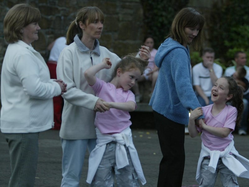 Young Nuala and Niamh Colgan dance the night away with mum Jacqueline Colgan and aunts Jennifer and Margaret Doherty. (0107JB118)