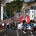 The 2024 Foyle Cup Parade makes its way down Great James Street. (Photos: Jim McCafferty Photography)